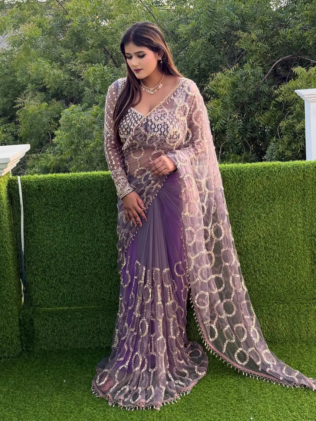 DF 3490 Lavender Color Butterfly Net Heavy Sequins Embroidery work Saree Casual, Wedding, Festive, Events . Expected Delivery  4-6 Working Days @1799/- only                                                                                | Sarees, Bollywood Sarees, Creative Sarees, Designer Sarees, Embroidered Sarees, Ethnic Saree, Modern Digital sarees, Party Wear Sarees