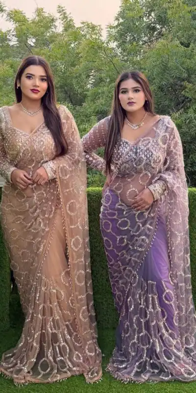 DF 3490 Lavender Color Butterfly Net Heavy Sequins Embroidery work Saree Casual, Wedding, Festive, Events . Expected Delivery 4-6 Working Days @1799/- only | Sarees, Bollywood Sarees, Creative Sarees, Designer Sarees, Embroidered Sarees, Ethnic Saree, Modern Digital sarees, Party Wear Sarees
