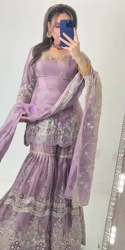 Alternative view of Super Lavender Fendy Crush Sequins Work Salwar Suit