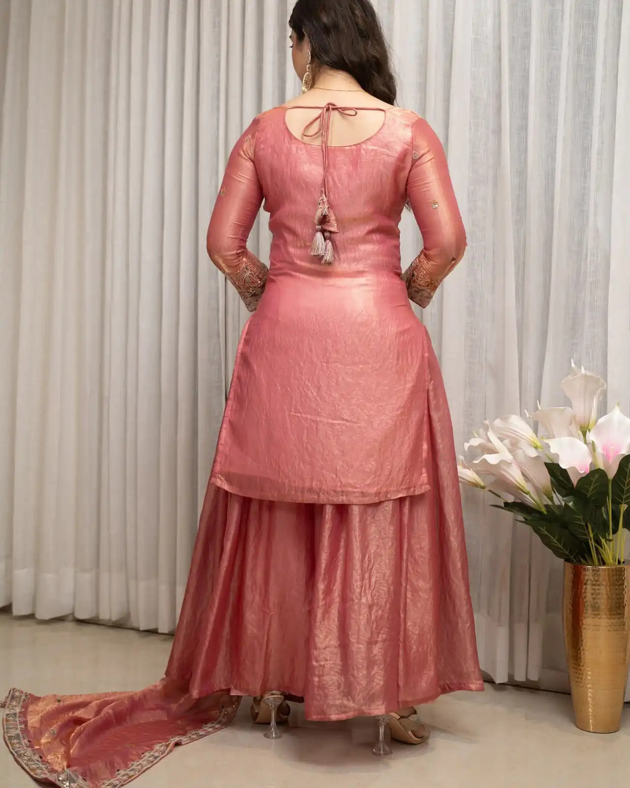 Super Pink Fendy Silk Sequence Work Salwar Suit - Image 6