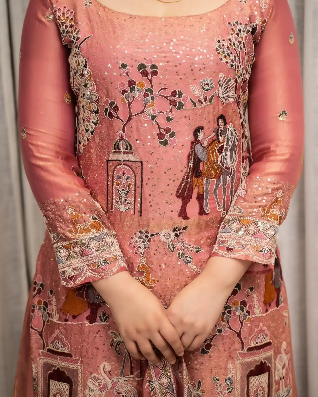 Super Pink Fendy Silk Sequence Work Salwar Suit - Image 5