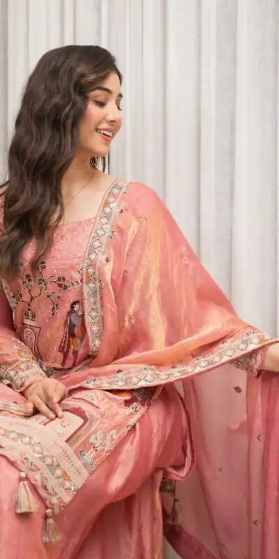 Super Pink Fendy Silk Sequence Work Salwar Suit