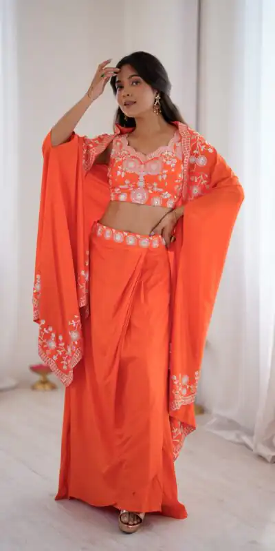 SP 73 Orange French Crep Silk Salwar Suit Perfect for Wedding, Party, Engagement, Baisakhi, Pongal – . Special Price ₹2149. Delivery 4-6 Working Days | Jump Suits, Salwar suit, Casual Suits, Creative suits, Designer Suits, Palazzo Suits, Party Wear Suits, Patiala Suits, Straight Suits
