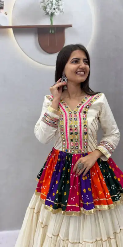 PC 600 White in Pure Cotton Mirror Work & Gamthi Work Lehenga Choli . Exclusive Offer ₹3049. Delivery 4-6 Working Days. Shop now. | Lehenga, Bollywood Lehenga, Creative Lehenga, Designer Lehenga, Embroidered Lehenga, Party Wear Lehenga