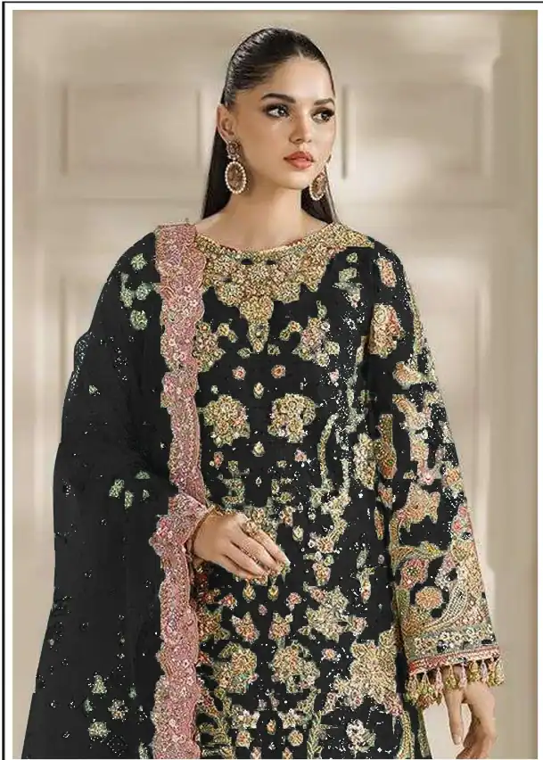 FC 1231 Black Chiffon Salwar Suit with Embroidery Work & Sequins Work. Introductory Price ₹2949. Delivery 4-6 Working Days. Shop now. | Jump Suits, Salwar suit, Casual Suits, Creative suits, Designer Suits, Palazzo Suits, Party Wear Suits, Patiala Suits, Straight Suits