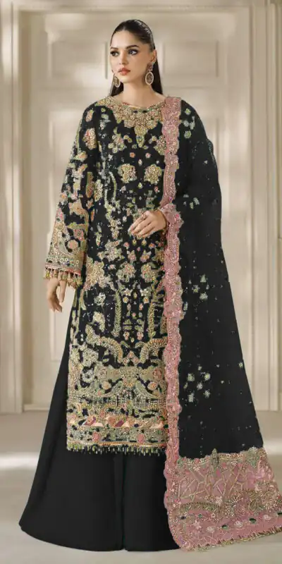 FC 1231 Black Chiffon Salwar Suit with Embroidery Work & Sequins Work. Introductory Price ₹2949. Delivery 4-6 Working Days. Shop now. | Jump Suits, Salwar suit, Casual Suits, Creative suits, Designer Suits, Palazzo Suits, Party Wear Suits, Patiala Suits, Straight Suits