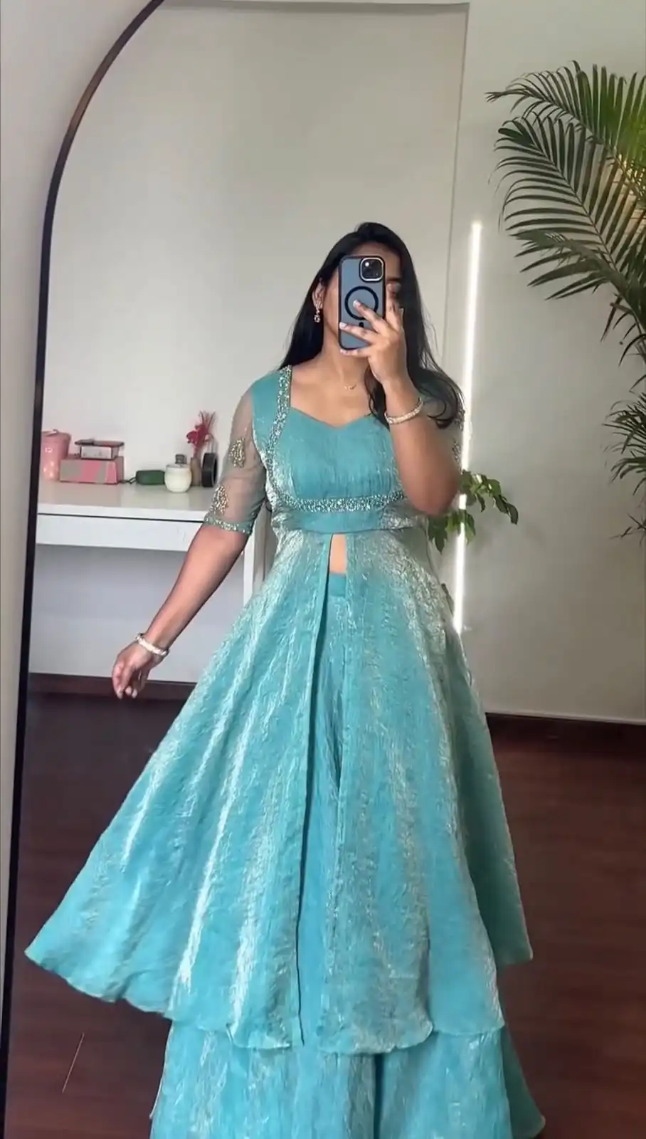 KD 1645 Blue Fendy Silk Gown with Embroidery Work & Sequins Work. Special Price ₹2399. Delivery 4-6 Working Days. Shop now. | Gowns, Bollywood Gowns, Creative Gowns, Designer Gowns, Embroidered Gowns, Party Wear Gowns