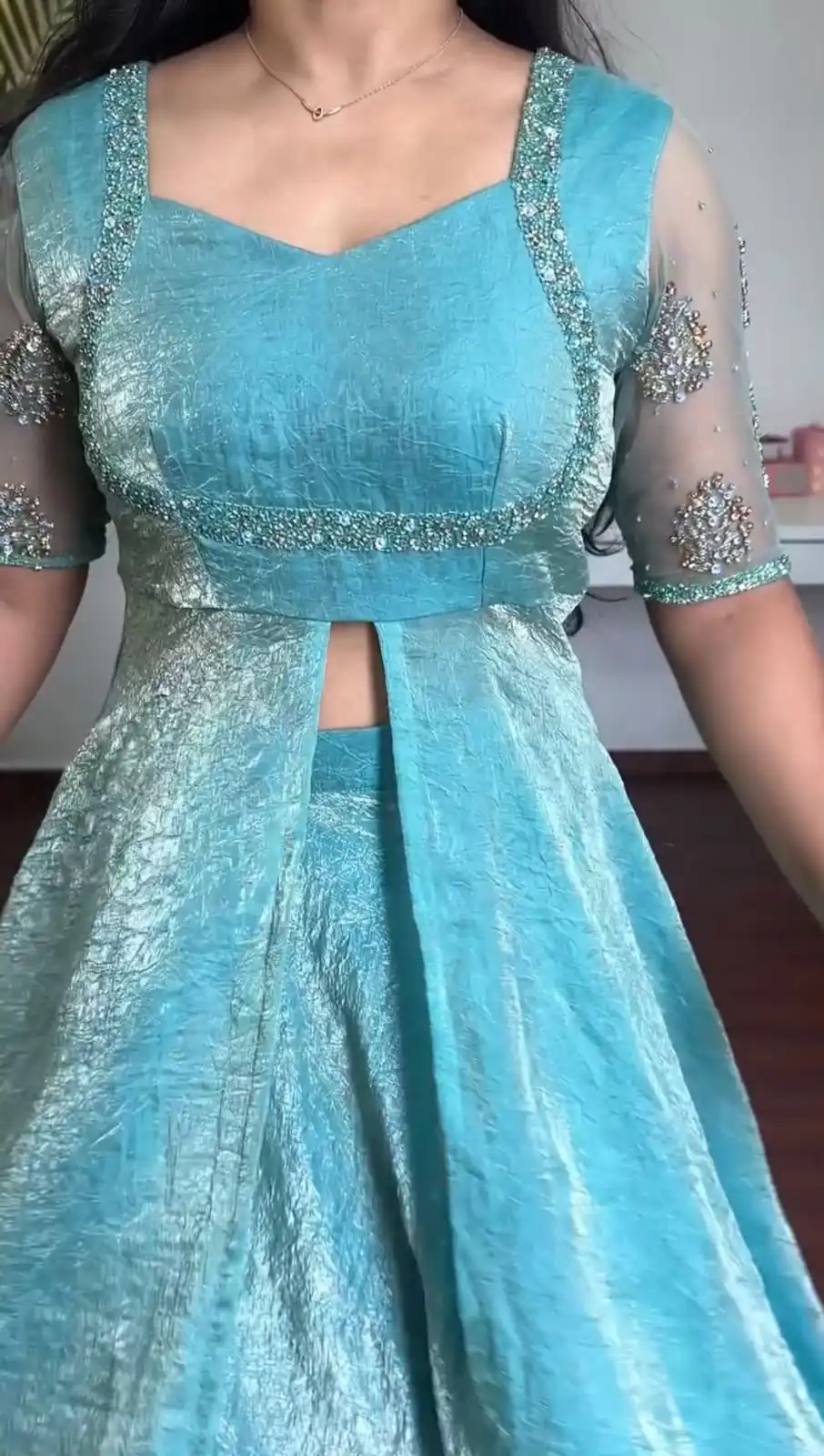 KD 1645 Blue Fendy Silk Gown with Embroidery Work & Sequins Work. Special Price ₹2399. Delivery 4-6 Working Days. Shop now. | Gowns, Bollywood Gowns, Creative Gowns, Designer Gowns, Embroidered Gowns, Party Wear Gowns