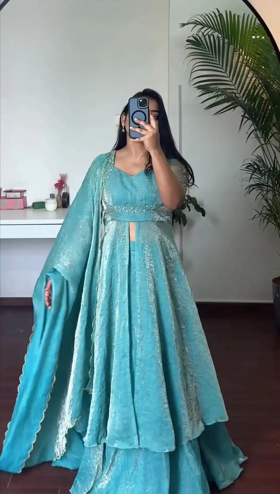 KD 1645 Blue Fendy Silk Gown with Embroidery Work & Sequins Work. Special Price ₹2399. Delivery 4-6 Working Days. Shop now. | Gowns, Bollywood Gowns, Creative Gowns, Designer Gowns, Embroidered Gowns, Party Wear Gowns