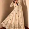 SRK 5372 Off White Fendy Silk Gown with Embroidery Work & Sequins Work. Special Price ₹2799. Delivery 4-6 Working Days. Shop now. | Gowns, Bollywood Gowns, Creative Gowns, Designer Gowns, Embroidered Gowns, Party Wear Gowns