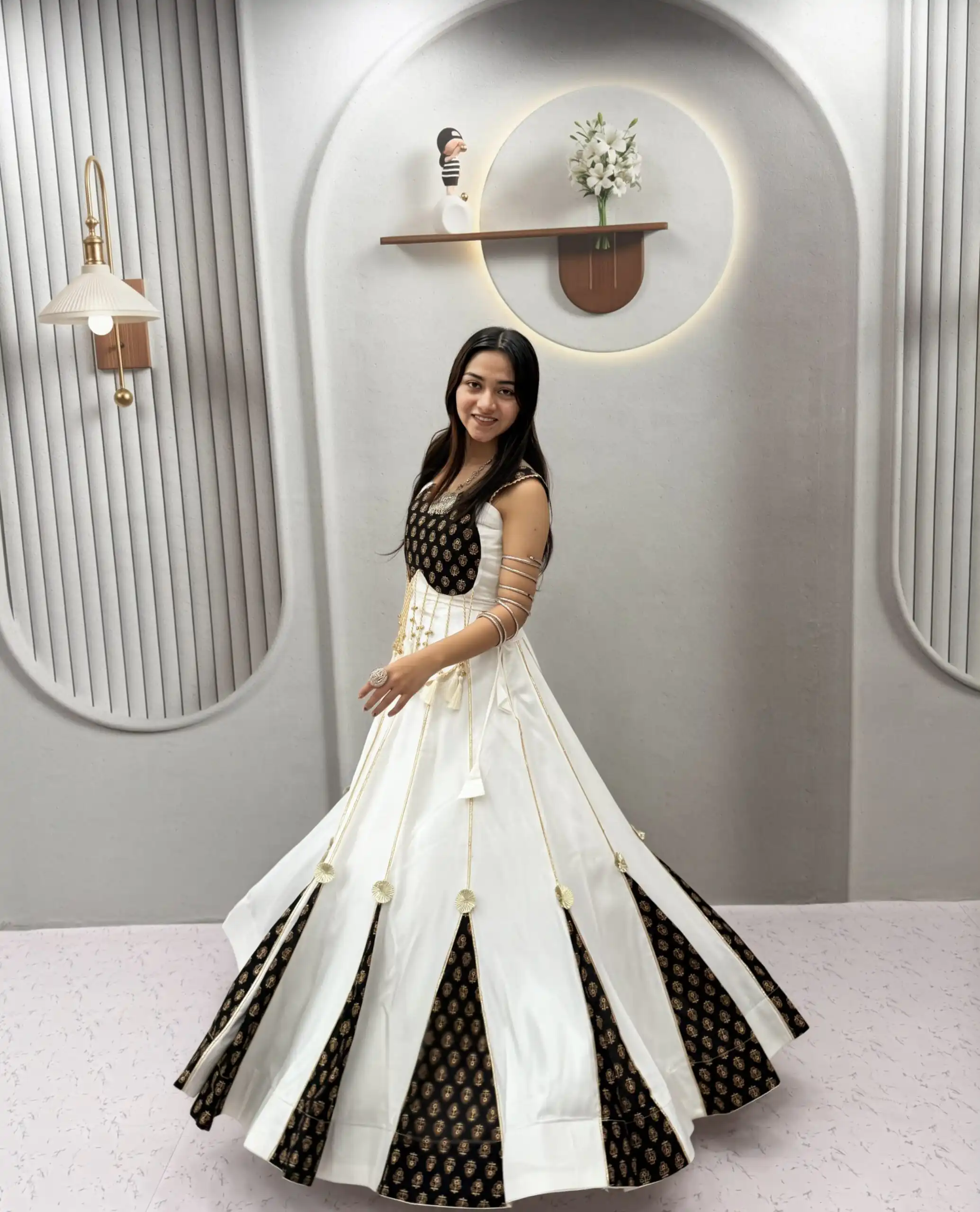 Ram 192 White in Pure Cotton Mirror Work & Gamthi Work Lehenga Choli . Exclusive Offer ₹2849. Delivery 4-6 Working Days. Shop now. | Lehenga, Bollywood Lehenga, Creative Lehenga, Designer Lehenga, Embroidered Lehenga, Party Wear Lehenga