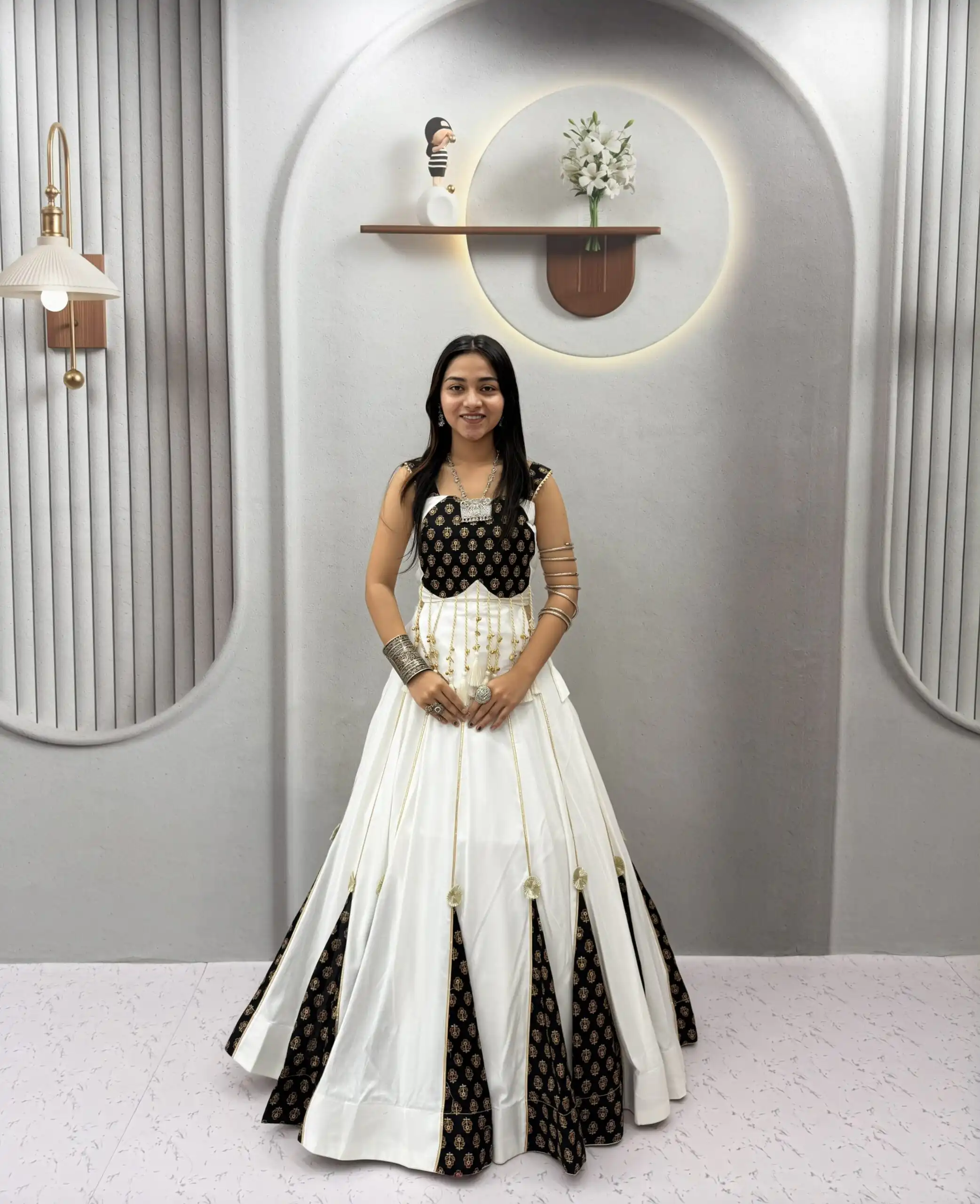 Ram 192 White in Pure Cotton Mirror Work & Gamthi Work Lehenga Choli . Exclusive Offer ₹2849. Delivery 4-6 Working Days. Shop now. | Lehenga, Bollywood Lehenga, Creative Lehenga, Designer Lehenga, Embroidered Lehenga, Party Wear Lehenga