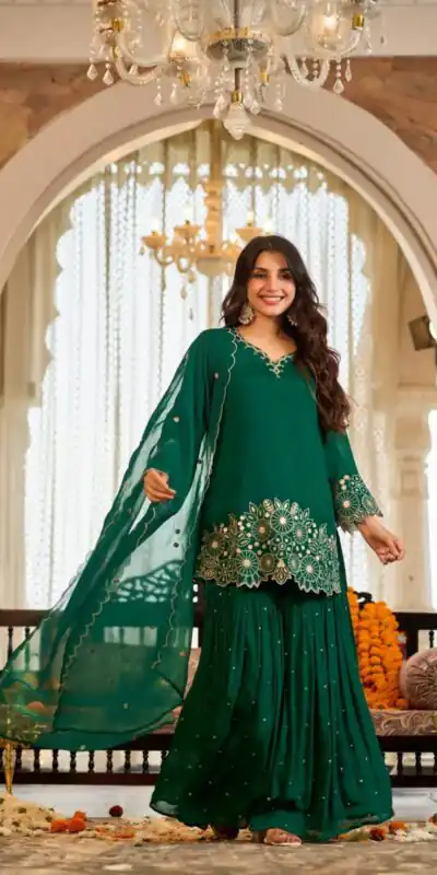 ZB 5079 Green Chinon Silk Salwar Suit with Embroidery Work & Sequins Work. Get it for ₹2199. Delivery 4-6 Working Days. Shop now. | Jump Suits, Salwar suit, Casual Suits, Creative suits, Designer Suits, Palazzo Suits, Party Wear Suits, Patiala Suits, Straight Suits