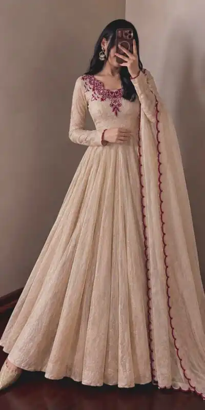 JF 058 Maroon Doremon Crush Gown with Lace Work & Mirror Work. Exclusive Offer ₹2399. Delivery 4-6 Working Days. Shop now. | Gowns, Bollywood Gowns, Creative Gowns, Designer Gowns, Embroidered Gowns, Party Wear Gowns