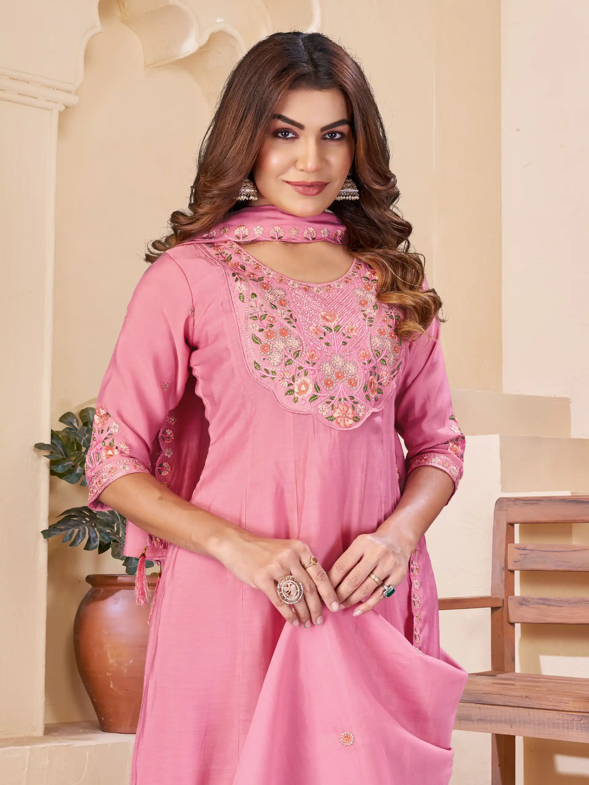 DIVA 172 Pink Mal Chanderi Salwar Suit Perfect for Wedding, Party, Baisakhi, Housewarming, Sangeet – Introductory Price ₹2799. Delivery 4-6 Working D | Jump Suits, Salwar suit, Casual Suits, Creative suits, Designer Suits, Palazzo Suits, Party Wear Suits, Patiala Suits, Straight Suits