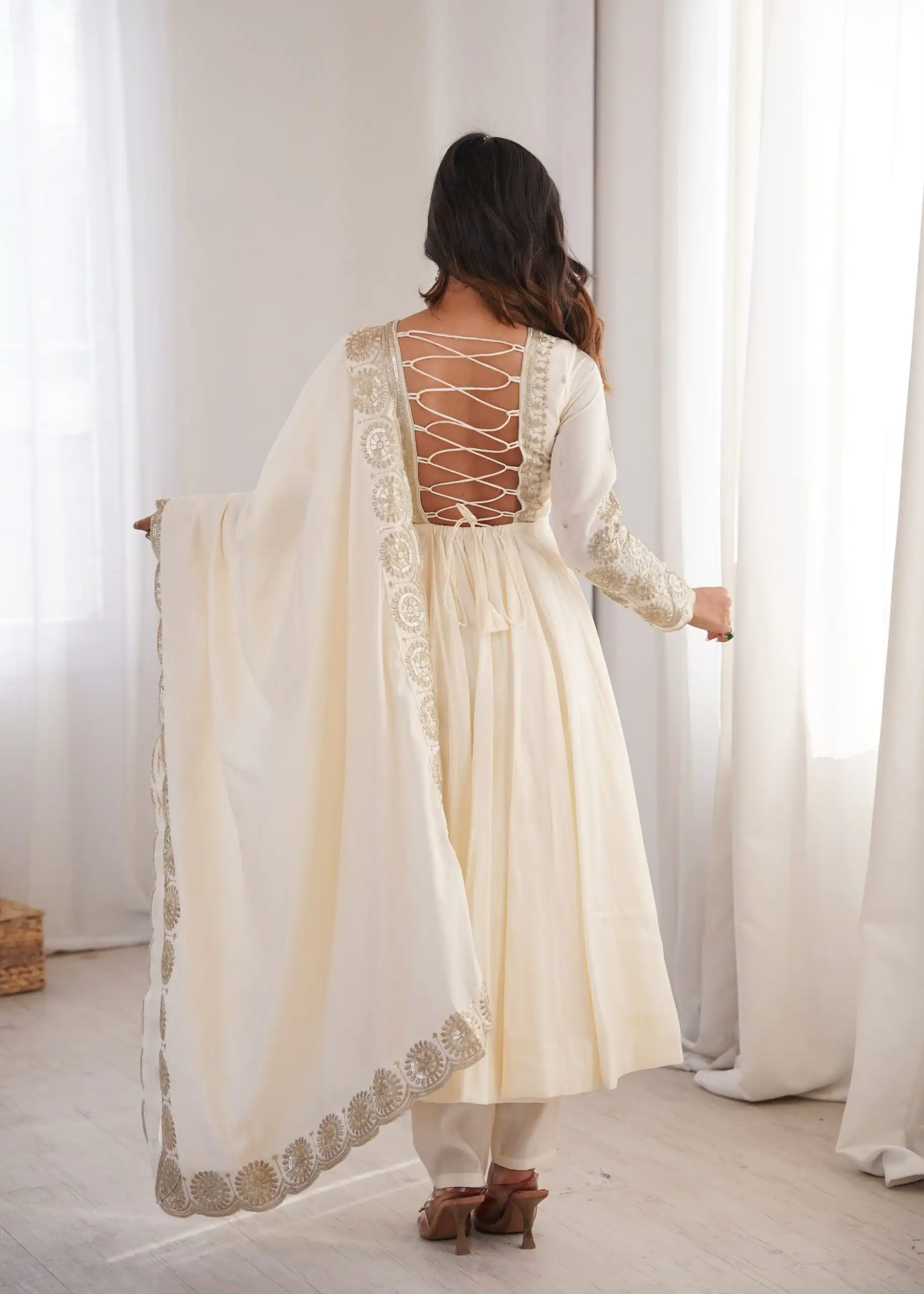 ZF 5026  White Colour Roman Silk Salwar Suit with Embroidery Work. Best Price ₹2399. Delivery 4-6 Working Days. Online Shop now. | Anarkali Suits, Bollywood Anarkali, Creative-Anarkali, Designer Anarkali, Embroidered Anarkali, Party Wear Anarkali