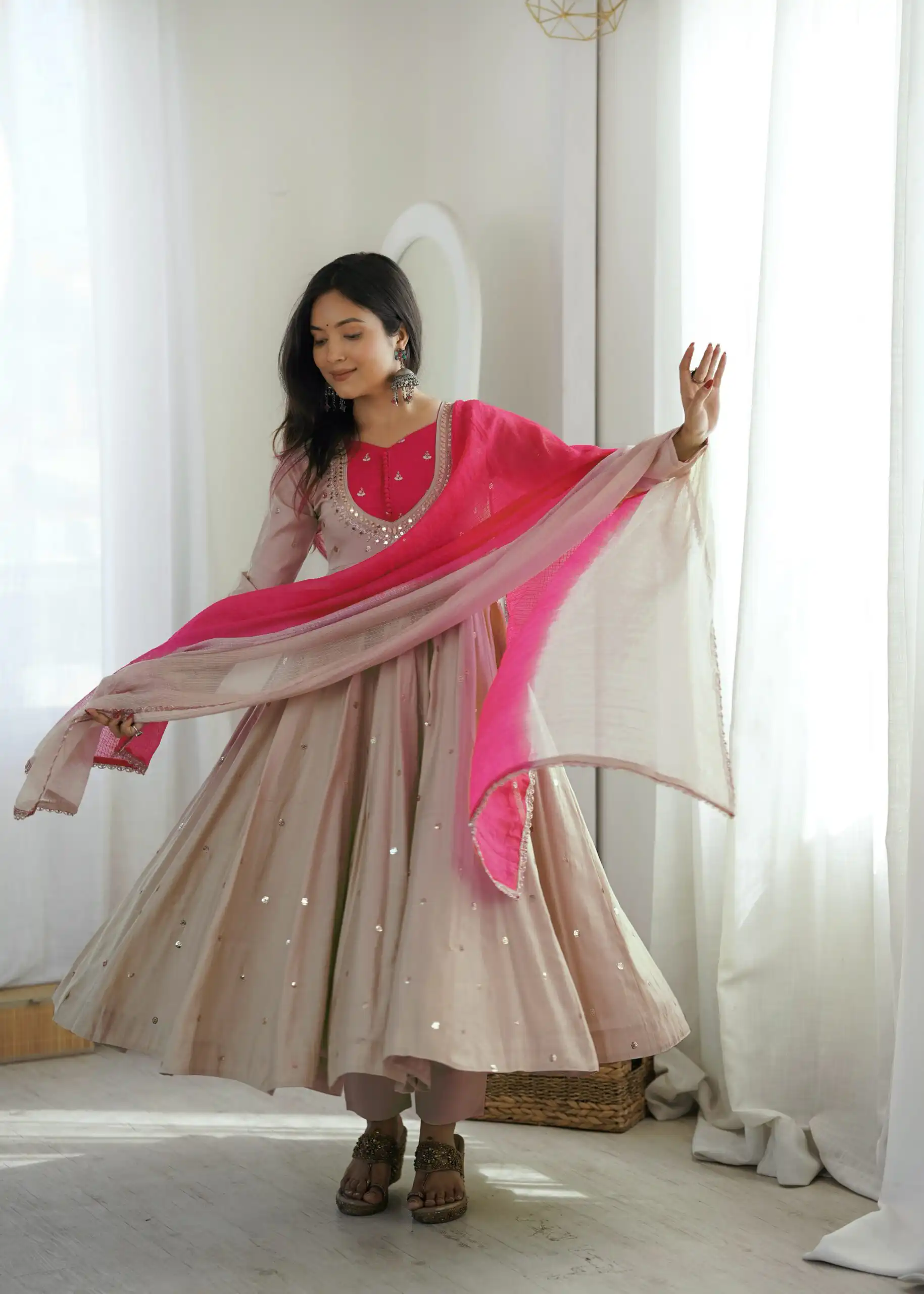 ZF 5023 White Roman Silk Gown with Mirror Work & Embroidery Work. Special Price ₹2099. Delivery 4-6 Working Days. Shop now. | Gowns, Bollywood Gowns, Creative Gowns, Designer Gowns, Embroidered Gowns, Party Wear Gowns
