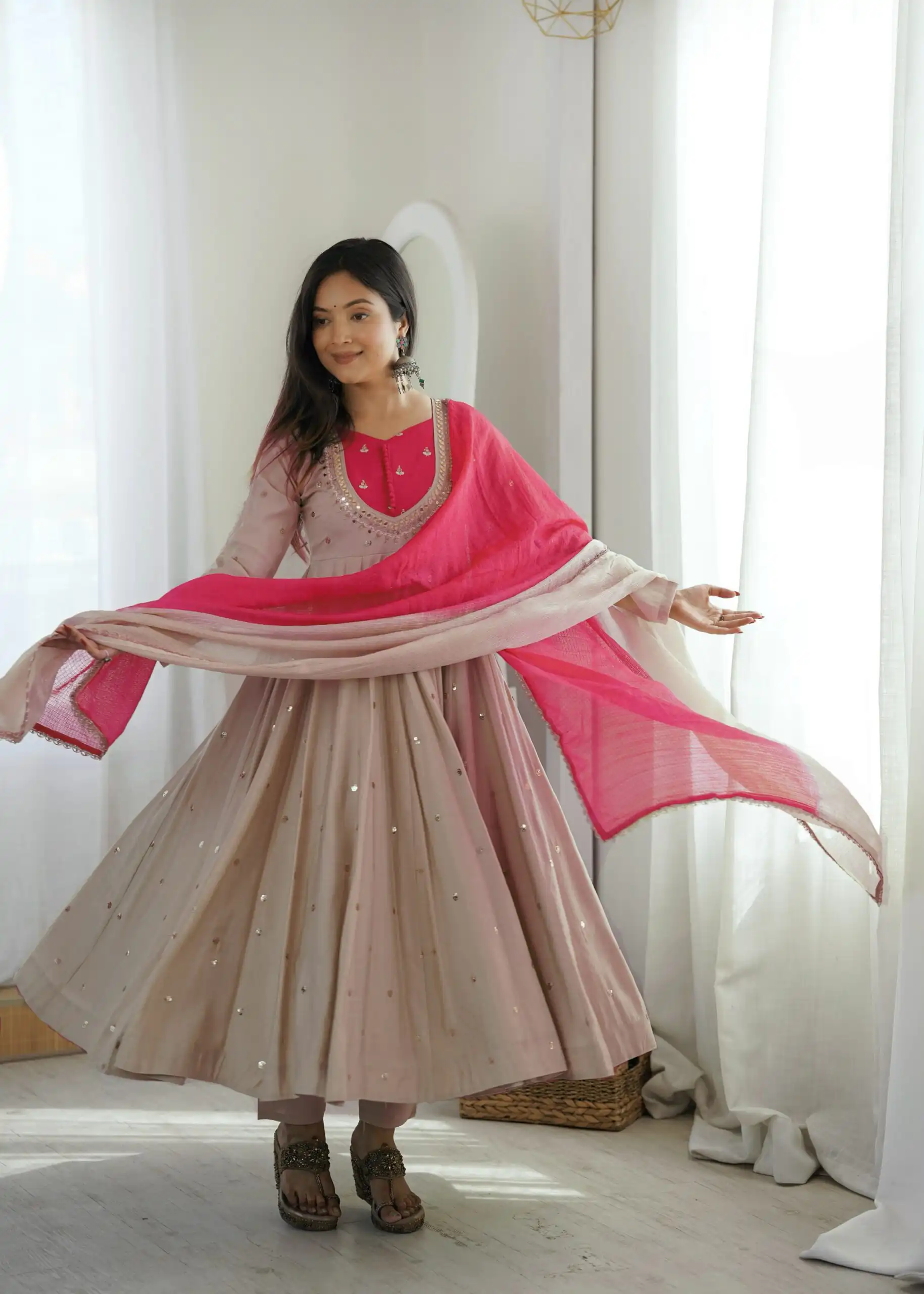 ZF 5023 White Roman Silk Gown with Mirror Work & Embroidery Work. Special Price ₹2099. Delivery 4-6 Working Days. Shop now. | Gowns, Bollywood Gowns, Creative Gowns, Designer Gowns, Embroidered Gowns, Party Wear Gowns