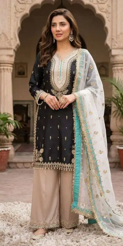 LG 2068 Black Crape Silk Salwar Suit Perfect for Wedding, Party, Onam, Reception, Housewarming – . Grab it for ₹1999. Delivery 4-6 Working Day | Jump Suits, Salwar suit, Casual Suits, Creative suits, Designer Suits, Palazzo Suits, Party Wear Suits, Patiala Suits, Straight Suits