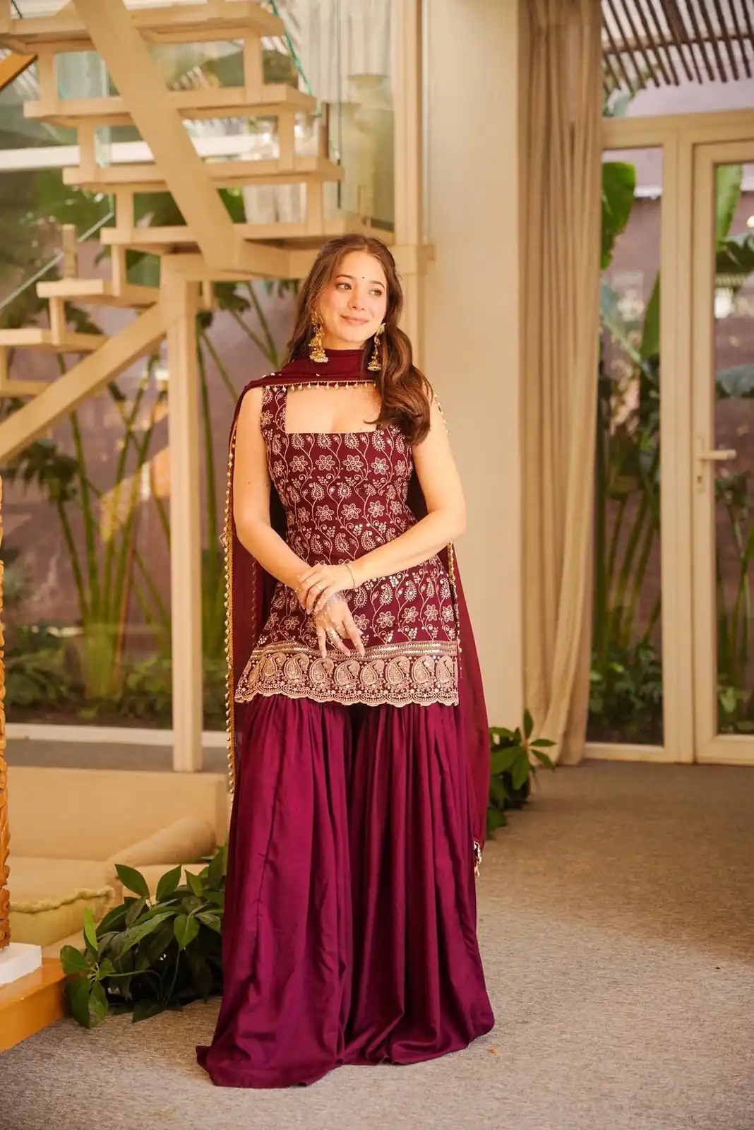 ST 1192 Maroon Faux Georgette Salwar Suit with Embroidery Work. Available at ₹2349 only. Delivery 4-6 Working Days. Shop now. | Jump Suits, Tops & Bottoms, Track Suits, Salwar suit, Casual Suits, Creative suits, Designer Suits, Palazzo Suits, Party Wear Suits, Patiala Suits, Straight Suits, Trendy Wear