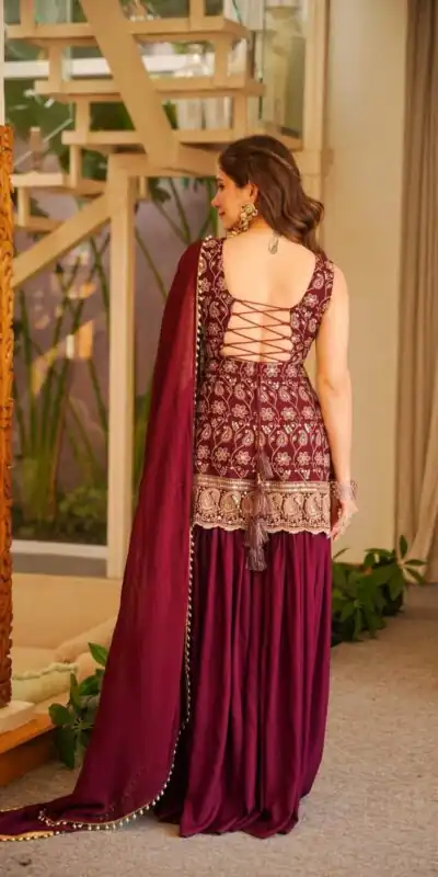 ST 1192 Maroon Faux Georgette Salwar Suit with Embroidery Work. Available at ₹2349 only. Delivery 4-6 Working Days. Shop now. | Jump Suits, Tops & Bottoms, Track Suits, Salwar suit, Casual Suits, Creative suits, Designer Suits, Palazzo Suits, Party Wear Suits, Patiala Suits, Straight Suits, Trendy Wear