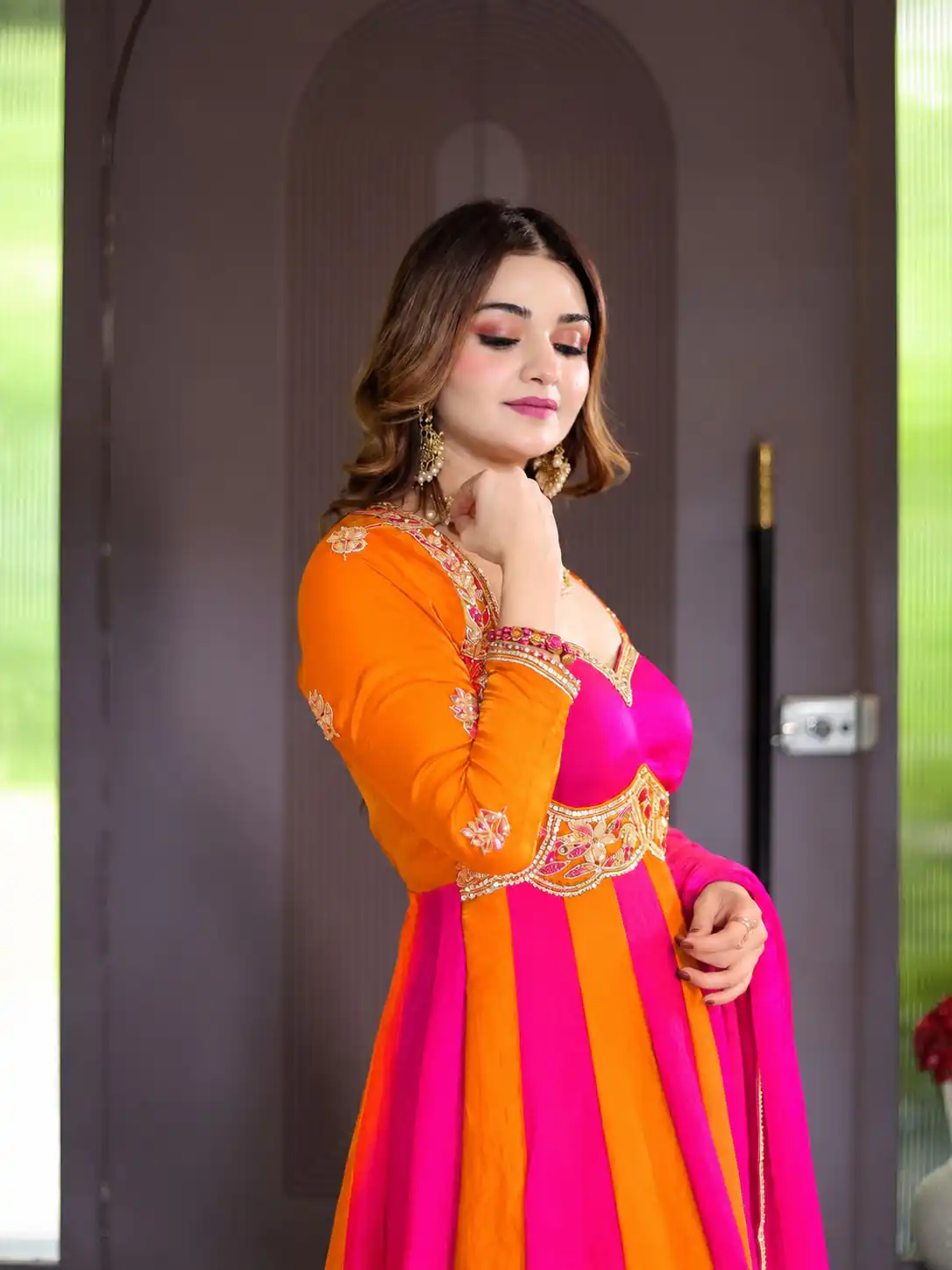 ZD 10025 Pink Fendy Silk Gown with Embroidery Work & Sequins Work. Special Price ₹2399. Delivery 4-6 Working Days. Shop now. | Gowns, Bollywood Gowns, Creative Gowns, Designer Gowns, Embroidered Gowns, Party Wear Gowns
