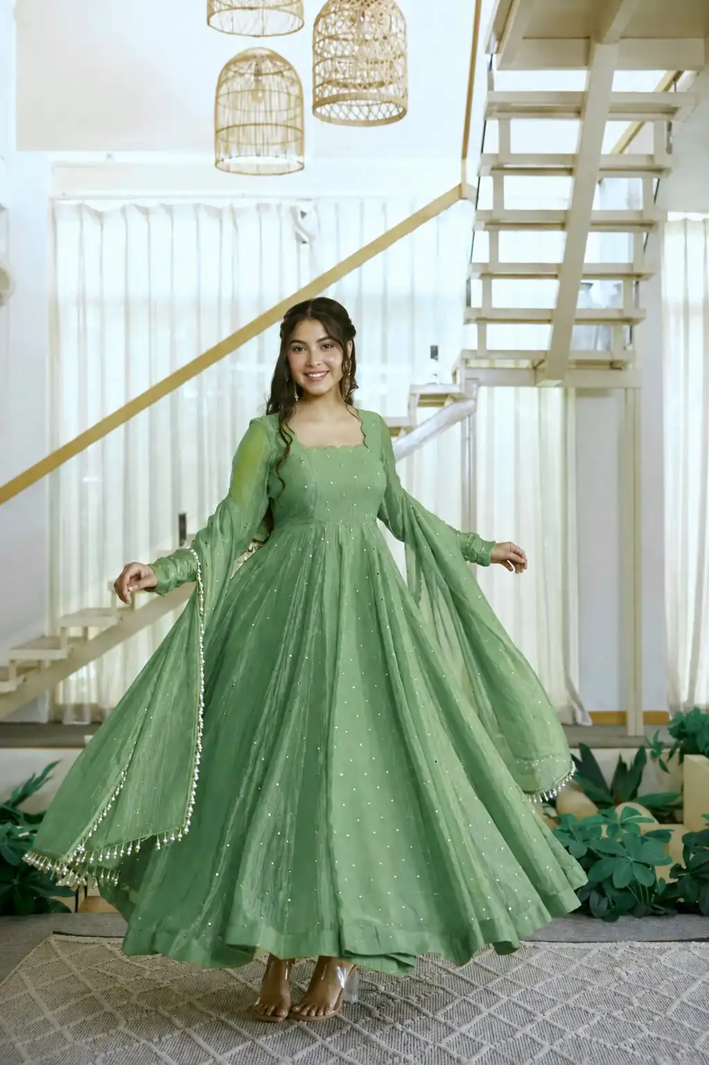 KD 1641 Pista in Salsa Silk Embroidery Work & Sequins Work Gown . Get it for ₹2899. Delivery 4-6 Working Days. Online Shop now. | Gowns, Bollywood Gowns, Creative Gowns, Designer Gowns, Embroidered Gowns, Party Wear Gowns