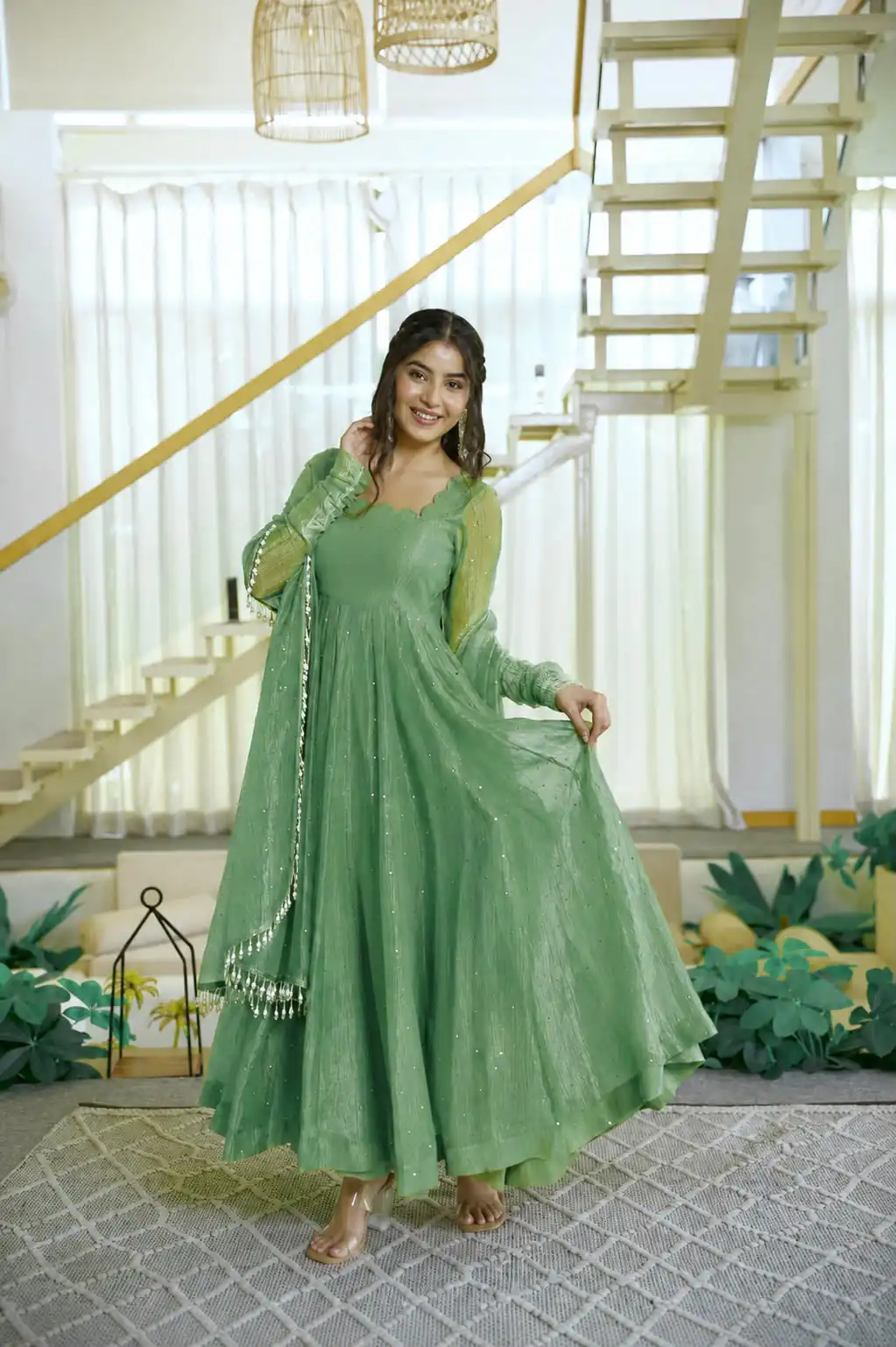 KD 1641 Pista in Salsa Silk Embroidery Work & Sequins Work Gown . Get it for ₹2899. Delivery 4-6 Working Days. Online Shop now. | Gowns, Bollywood Gowns, Creative Gowns, Designer Gowns, Embroidered Gowns, Party Wear Gowns