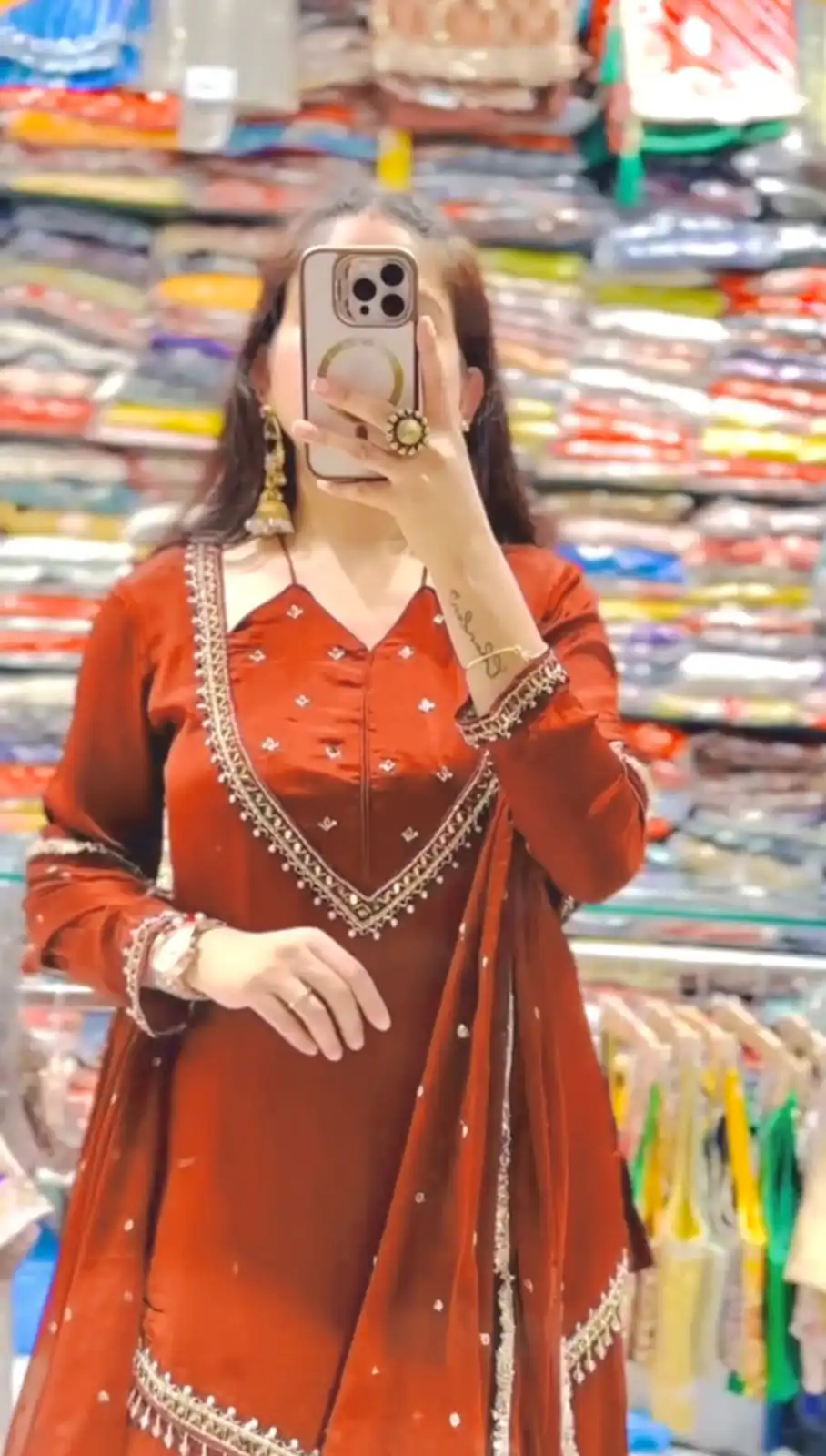 JF 054 Rust Color Roman Silk Salwar Suit with Embroidery Work. Available at ₹2399 only. Delivery 4-6 Working Days. Shop now. | Jump Suits, Salwar suit, Casual Suits, Creative suits, Designer Suits, Palazzo Suits, Party Wear Suits, Patiala Suits, Straight Suits