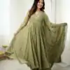 JF 056 Sage Green Faux Georgette Salwar Suit with Mirror Work & Embroidery Work. Get it for ₹2349. Delivery 4-6 Working Days. Shop now. | Jump Suits, Salwar suit, Casual Suits, Creative suits, Designer Suits, Palazzo Suits, Party Wear Suits, Patiala Suits, Straight Suits