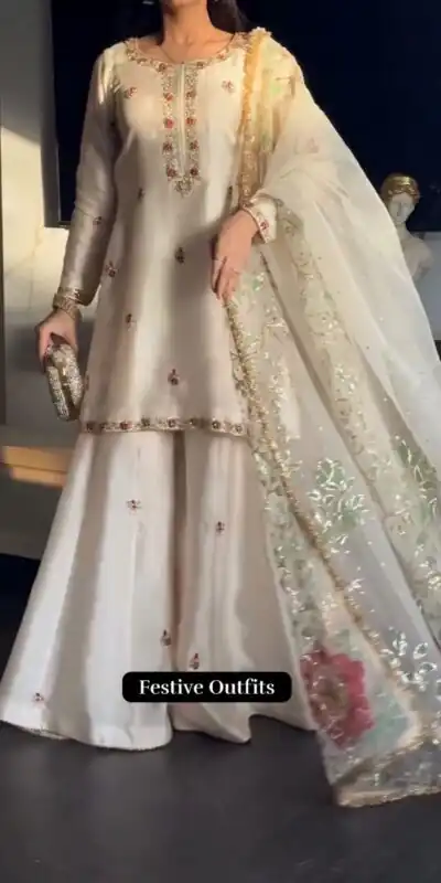 ST 1204 White Faux Georgette Salwar Suit with Embroidery Work. Available at ₹2249 only. Delivery 4-6 Working Days. Shop now. | Jump Suits, Tops & Bottoms, Track Suits, Salwar suit, Casual Suits, Creative suits, Designer Suits, Palazzo Suits, Party Wear Suits, Patiala Suits, Straight Suits, Trendy Wear