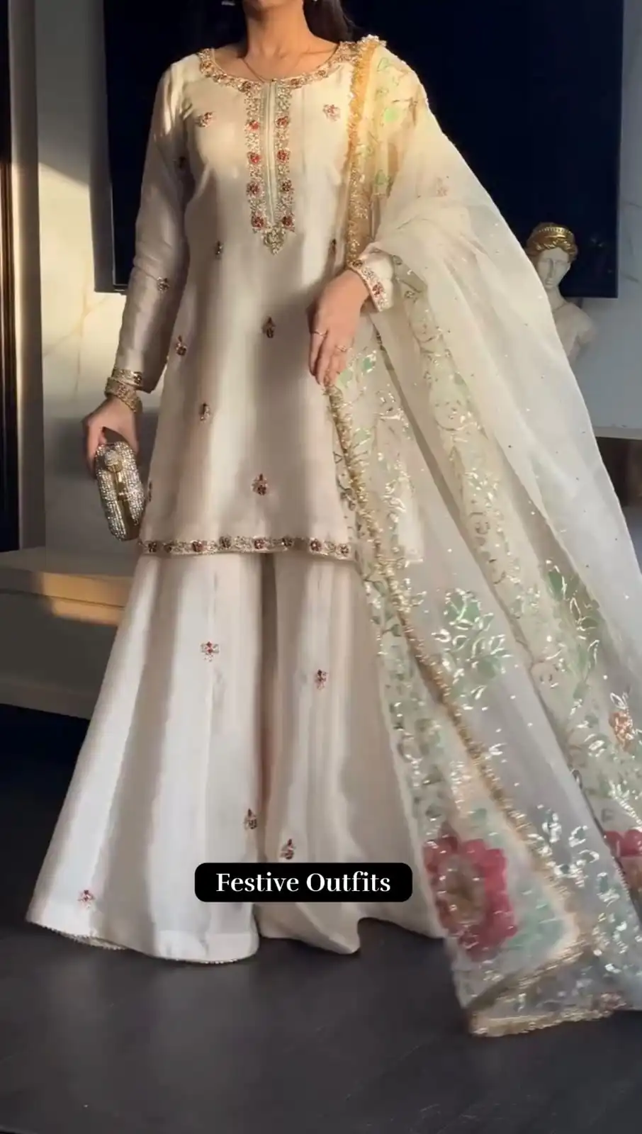 ST 1204 White Faux Georgette Salwar Suit with Embroidery Work. Available at ₹2249 only. Delivery 4-6 Working Days. Shop now. | Jump Suits, Tops & Bottoms, Track Suits, Salwar suit, Casual Suits, Creative suits, Designer Suits, Palazzo Suits, Party Wear Suits, Patiala Suits, Straight Suits, Trendy Wear