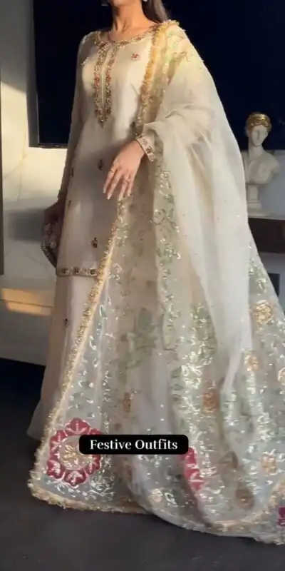 ST 1204 White Faux Georgette Salwar Suit with Embroidery Work. Available at ₹2249 only. Delivery 4-6 Working Days. Shop now. | Jump Suits, Tops & Bottoms, Track Suits, Salwar suit, Casual Suits, Creative suits, Designer Suits, Palazzo Suits, Party Wear Suits, Patiala Suits, Straight Suits, Trendy Wear