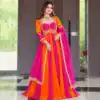 ND 5072 Pink Fendy Silk Gown with Embroidery Work & Sequins Work. Special Price ₹2849. Delivery 4-6 Working Days. Shop now. | Gowns, Bollywood Gowns, Creative Gowns, Designer Gowns, Embroidered Gowns, Party Wear Gowns
