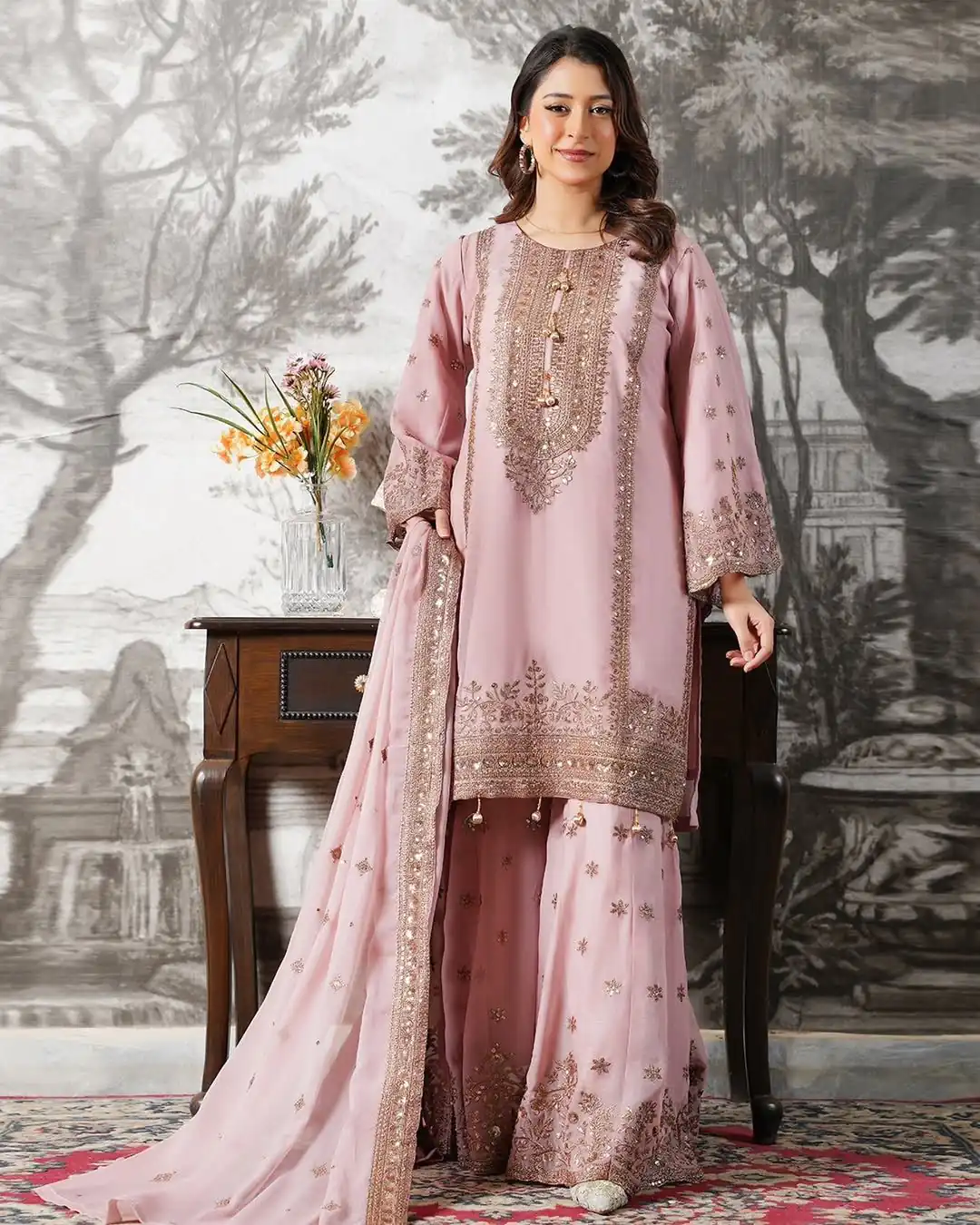 NSR 890 Pink Fendy Silk Salwar Suitwith Embroidery Work & Lace Work. Now at just ₹2399. Delivery 4-6 Working Days. Shop now. | Jump Suits, Salwar suit, Casual Suits, Creative suits, Designer Suits, Palazzo Suits, Party Wear Suits, Patiala Suits, Straight Suits