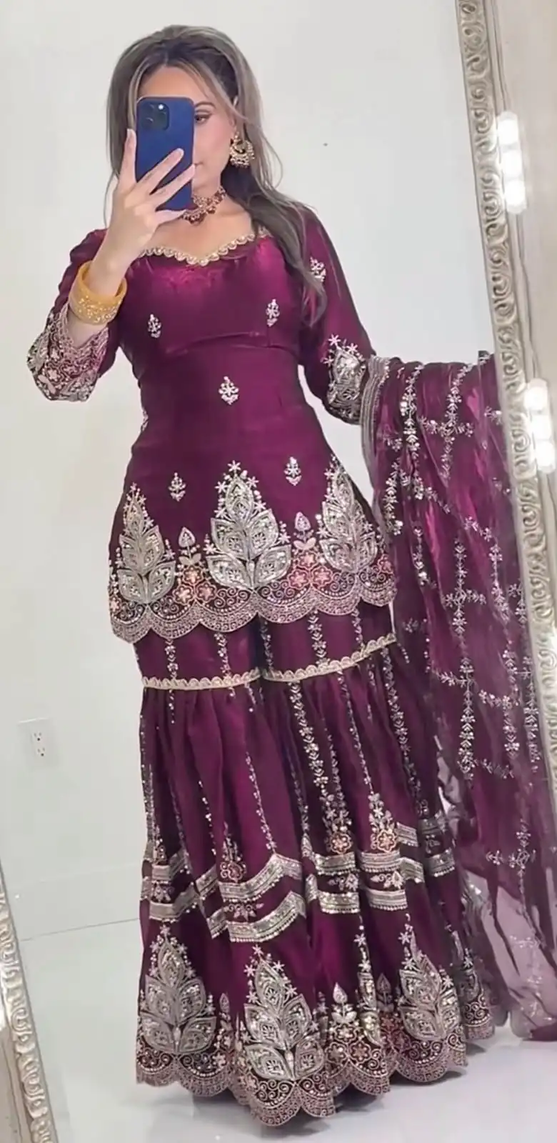 NF 1297 Wine Fendy Silk Salwar Suitwith Embroidery Work & Lace Work. Now at just ₹2799. Delivery 4-6 Working Days. Shop now. | Jump Suits, Salwar suit, Casual Suits, Creative suits, Designer Suits, Palazzo Suits, Party Wear Suits, Patiala Suits, Straight Suits