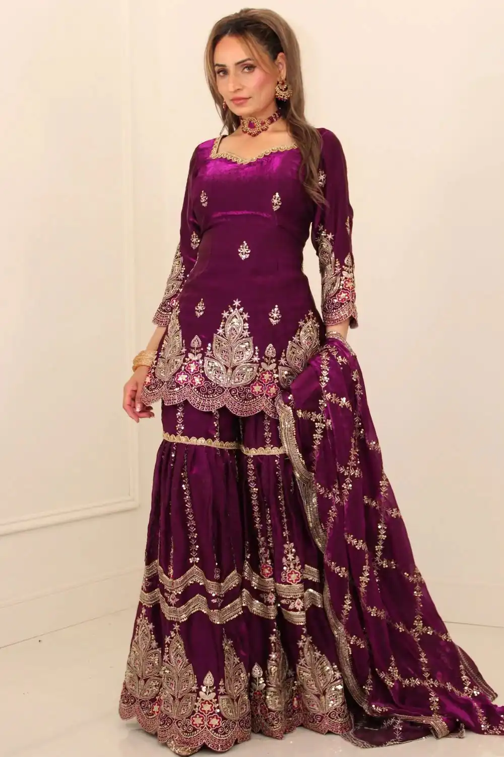 NF 1297 Wine Fendy Silk Salwar Suitwith Embroidery Work & Lace Work. Now at just ₹2799. Delivery 4-6 Working Days. Shop now. | Jump Suits, Salwar suit, Casual Suits, Creative suits, Designer Suits, Palazzo Suits, Party Wear Suits, Patiala Suits, Straight Suits