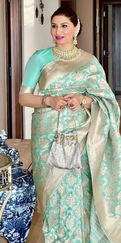 KPR 242 Sea Green Soft Lichi Silk Saree with Lace Work & Lace Border. Introductory Price ₹1649. Delivery 4-6 Working Days. Shop now. | Sarees, Bollywood Sarees, Creative Sarees, Designer Sarees, Embroidered Sarees, Ethnic Saree, Modern Digital sarees, Party Wear Sarees