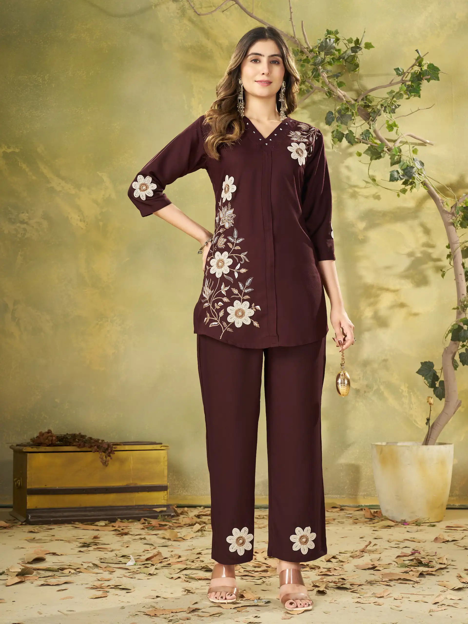 DIVA 161 Brown Colour Rayon Cotton Kurti with Embroidery Work. Introductory Price ₹1949. Delivery 4-6 Working Days. Shop now. | Kurti, Bollywood Kurti, Creative Kurtis, Designer Kurti, Party Wear Kurti, Selfie Kurti