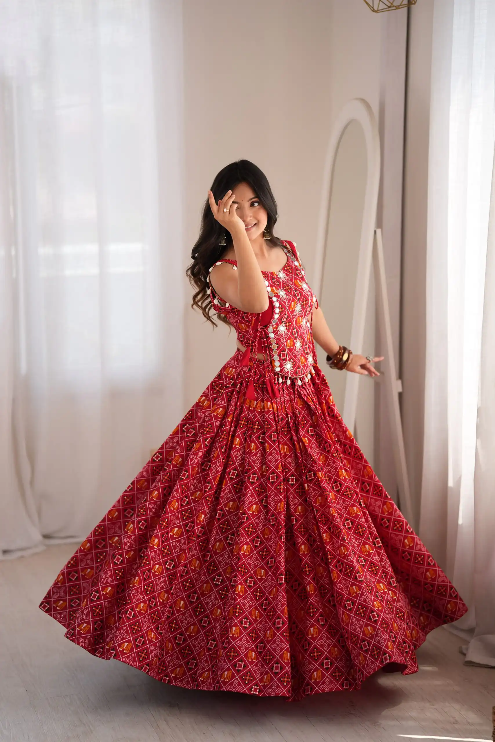 SP 96 Redl Color Rayon Embroidery Work & Cowrie Work Lehenga Choli . Grab it for ₹2199. Delivery 4-6 Working Days. Shop now. | Lehenga, Bollywood Lehenga, Creative Lehenga, Designer Lehenga, Embroidered Lehenga, Party Wear Lehenga