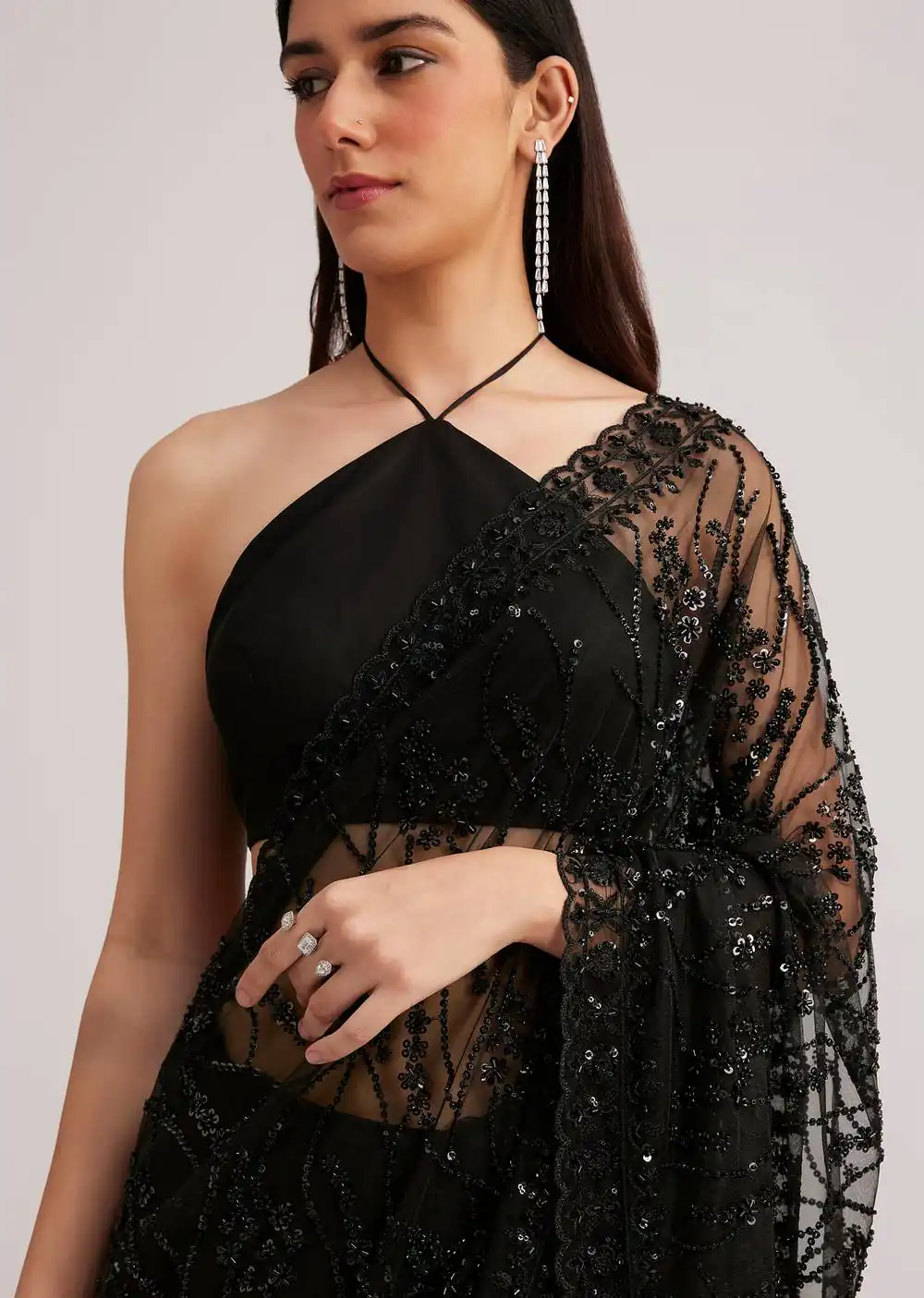 DF 3486 Black Color Butterfly Net 5mm Sequence Embroiderer Work Saree Casual, Wedding, Festive, Events . Expected Delivery 4-6 Working Days @1899/- only | Sarees, Bollywood Sarees, Creative Sarees, Designer Sarees, Embroidered Sarees, Ethnic Saree, Modern Digital sarees, Party Wear Sarees