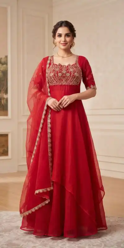 Alternative view of Fancy Pink Fendy Crush Beads Work Gown