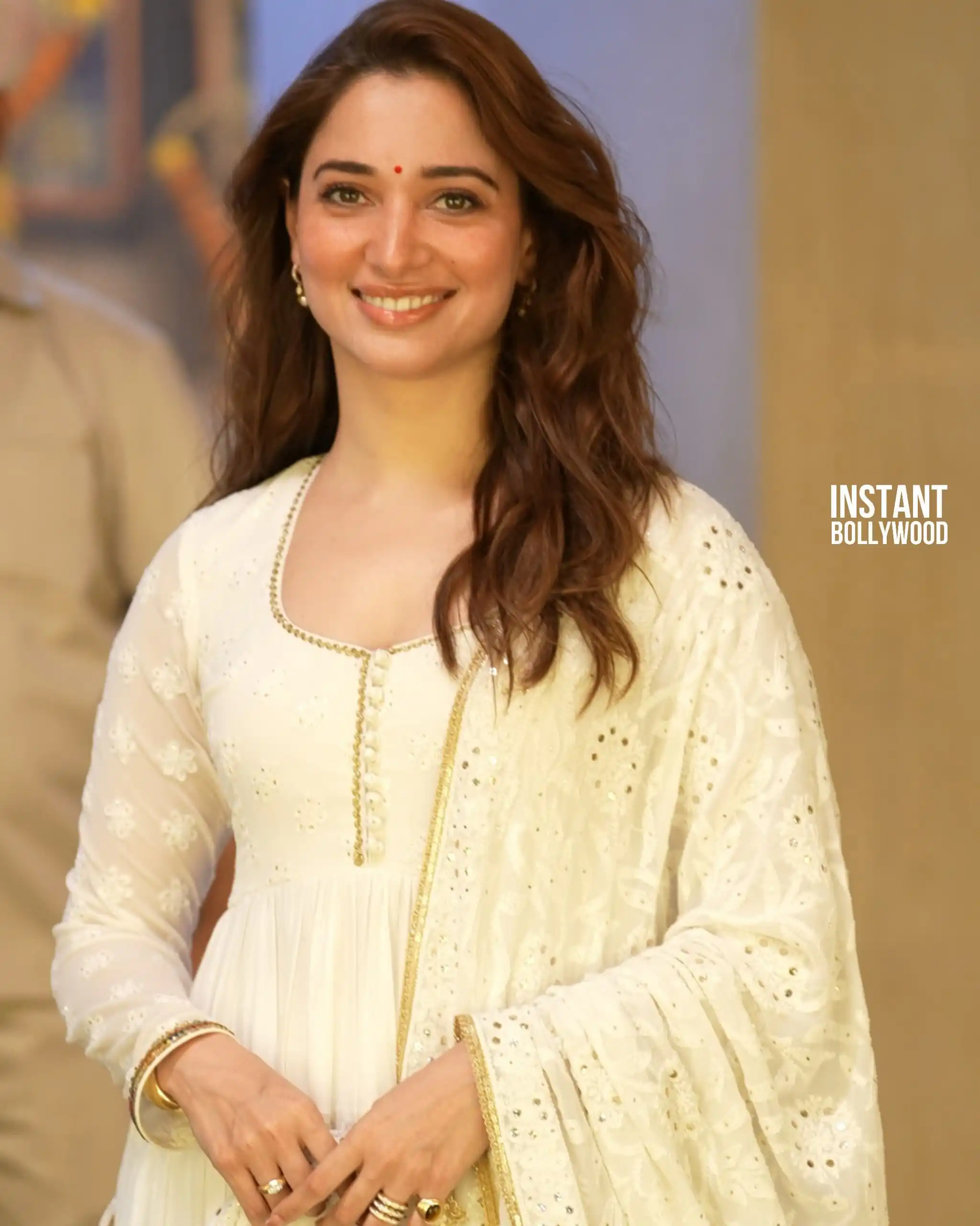Super White Georgette Sequence Work Gown - Image 3