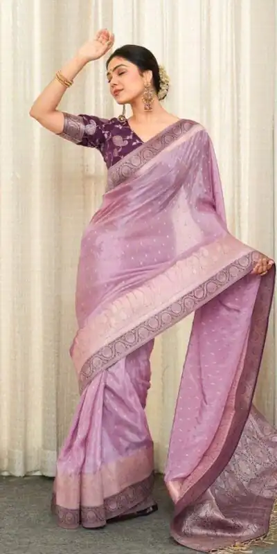 KP 6093 Lavender Color Soft Lichi Silk Jacquard On All Over Saree Casual, Party Wear, Wedding, Events Etc. Expected Delivery 4-6 Working Days @1649/- | Sarees, Bollywood Sarees, Creative Sarees, Designer Sarees, Embroidered Sarees, Ethnic Saree, Modern Digital sarees, Party Wear Sarees