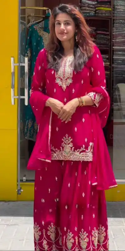 MD 3046 Red Color Chinon Silk Salwar Suit with Embroidery Work. Online Get it for ₹2319. Delivery 4-6 Working Days. Shop now. | Jump Suits, Salwar suit, Casual Suits, Creative suits, Designer Suits, Palazzo Suits, Party Wear Suits, Patiala Suits, Straight Suits