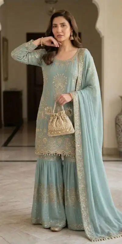 LG 2088 Sea Green Georgette with Mirror Work & Embroidery Work. Get it for ₹2449. Delivery 4-6 Working Days. Online Shop now. | Jump Suits, Salwar suit, Casual Suits, Creative suits, Designer Suits, Palazzo Suits, Party Wear Suits, Patiala Suits, Straight Suits