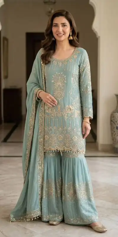LG 2088 Sea Green Georgette with Mirror Work & Embroidery Work. Get it for ₹2449. Delivery 4-6 Working Days. Online Shop now. | Jump Suits, Salwar suit, Casual Suits, Creative suits, Designer Suits, Palazzo Suits, Party Wear Suits, Patiala Suits, Straight Suits