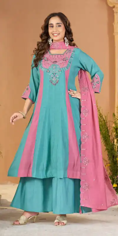 DIVA 186 Blue Mal Chanderi Salwar Suit Perfect for Wedding, Party, Baisakhi, Housewarming, Sangeet – Introductory Price ₹2899. Delivery 4-6 Working D | Jump Suits, Salwar suit, Casual Suits, Creative suits, Designer Suits, Palazzo Suits, Party Wear Suits, Patiala Suits, Straight Suits