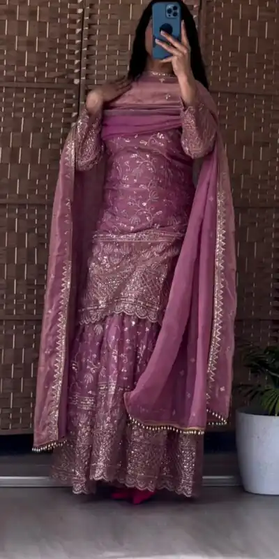 MF 479 Lavender in Color Fendy Crush Silk Designer Work Salwar Suit . Introductory Price ₹2999. Delivery 4-6 Working Days. Shop now. | Jump Suits, Salwar suit, Casual Suits, Creative suits, Designer Suits, Palazzo Suits, Party Wear Suits, Patiala Suits, Straight Suits