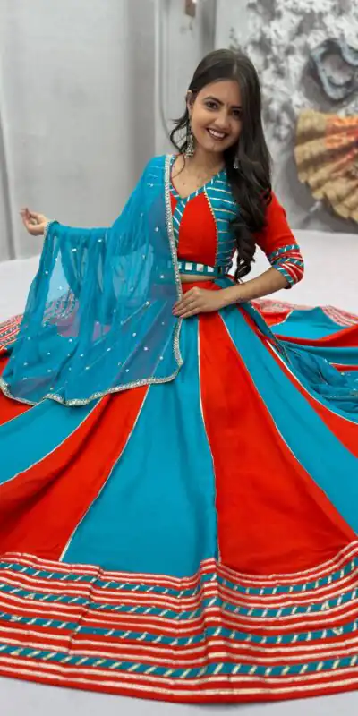 PC 589 Blue in Pure Cotton Mirror Work & Gamthi Work Lehenga Choli . Exclusive Offer ₹2199. Delivery 4-6 Working Days. Shop now. | Lehenga, Bollywood Lehenga, Creative Lehenga, Designer Lehenga, Embroidered Lehenga, Party Wear Lehenga